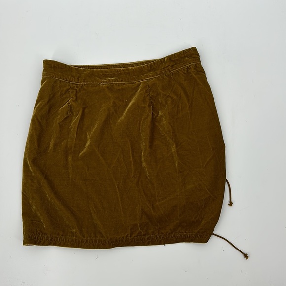 Free People skirt size 4 velvet gold mini - Picture 4 of 4